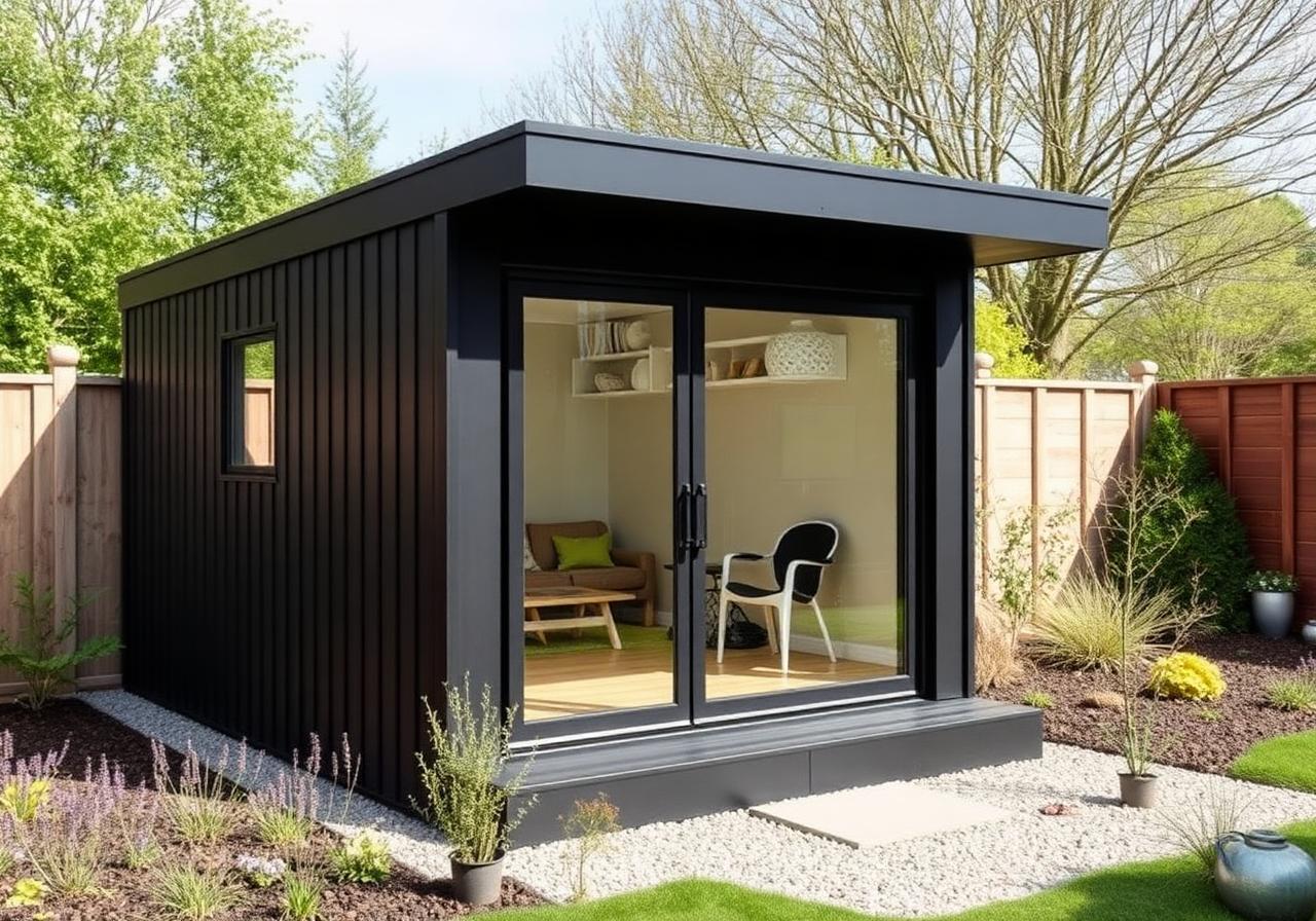 Modern garden room studio in an Irish back garden